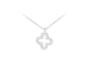 9ct White Gold Zirconia Petal Necklace