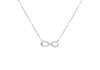 9ct White Gold Zirconia Infinity Necklace