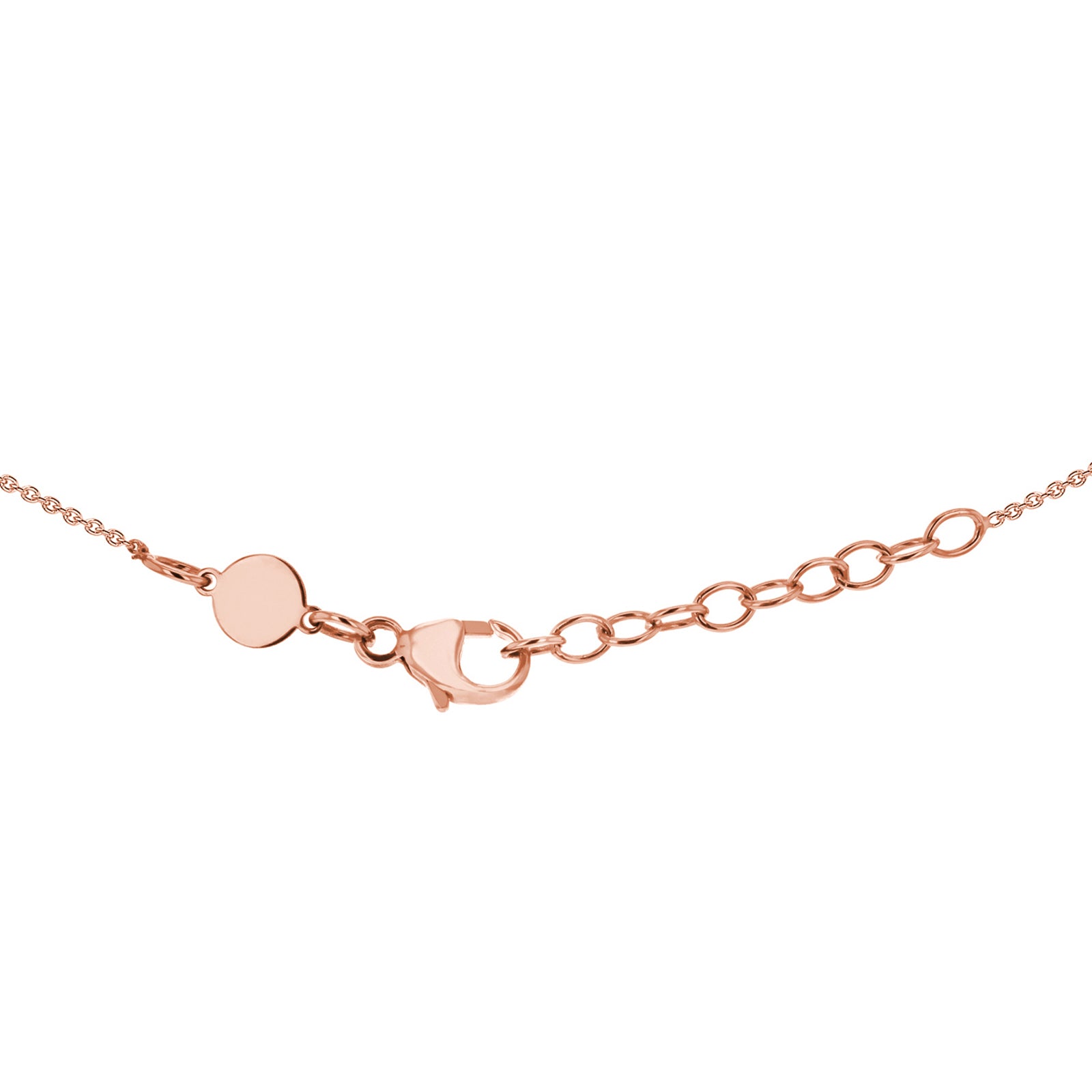 9ct Rose Gold Solid Heart Adjustable Necklace