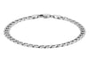 9ct White Gold Six Sided Curb Chain Bracelet