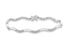 9ct Yellow Gold 0.10ct Diamond Wave Link Bracelet