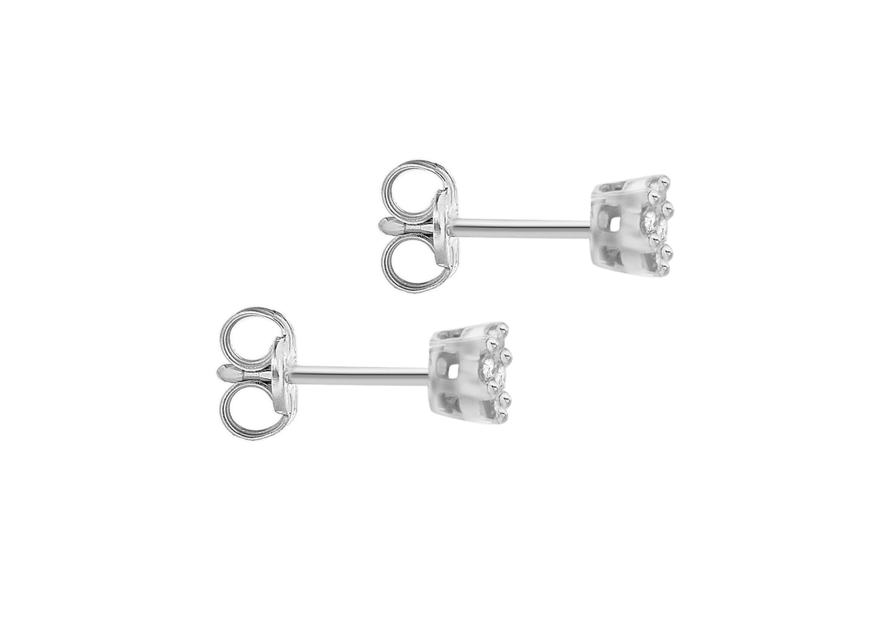 9ct White Gold 0.25ct Diamond Cluster Stud Earrings