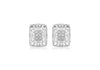 9ct White Gold 0.10ct Diamond Filigree Openwork Stud Earrings