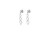 9ct White Gold Graduated Zirconia Drop Earrings
