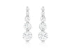 9ct White Gold Graduated Zirconia Drop Earrings