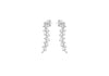 9ct White Gold Zirconia Vine Leaf Drop Earrings