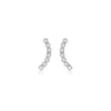 9ct White Gold Zirconia Curved Climber Earrings