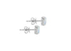 9ct White Gold 0.04ct Diamond & Opal Halo Stud Earrings