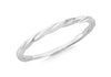 9ct White Gold Twist Slim Band Stacking Ring
