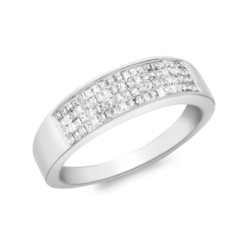 9ct White Gold 0.50ct Pavé Diamond Eternity Band Ring