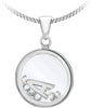 Sterling Silver Zirconia 'A' Initial Floating Case Pendant