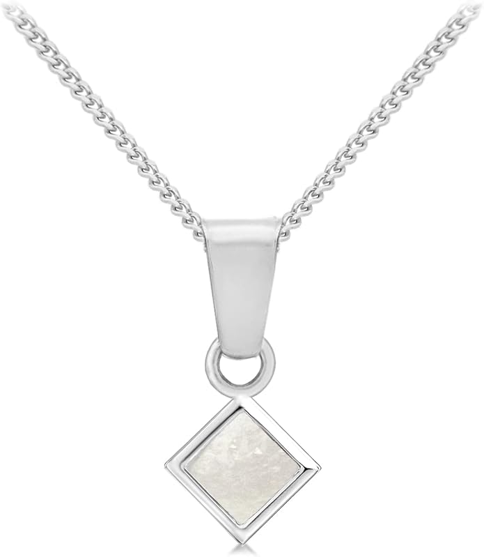 Sterling Silver Square Mother of Pearl Pendant
