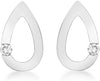 9ct White Gold 0.07ct Diamond Teardrop Stud Earrings