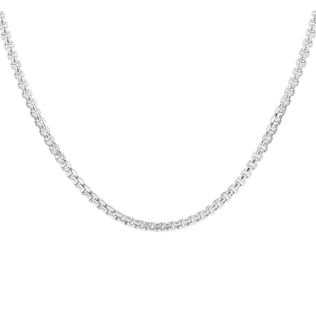 14ct White Gold Diamond Cut Box Chain