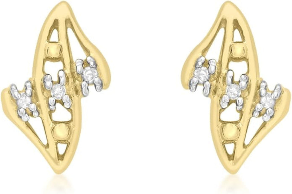 9ct Yellow Gold 0.03ct Diamond Stud Earrings