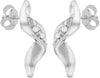 9ct White Gold 0.05ct Diamond Twirl Stud Earrings