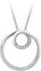 9ct White Gold 0.08ct Diamond Swirl Pendant