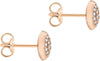Rose Gold Plated Sterling Silver Pave Set Zirconia Stud Earrings