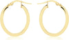 9ct Yellow Gold Oval Hoop Creole Earrings