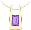 9ct Yellow Gold Obelisk Amethyst Pendant