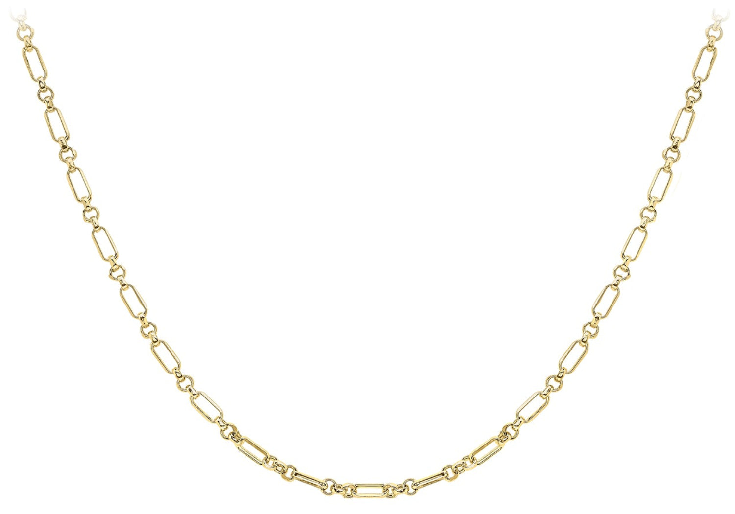 9ct Yellow Gold Diamond Cut Paperclip Chain Necklace