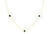 18ct Yellow Gold Malachite Clover Petal Necklace