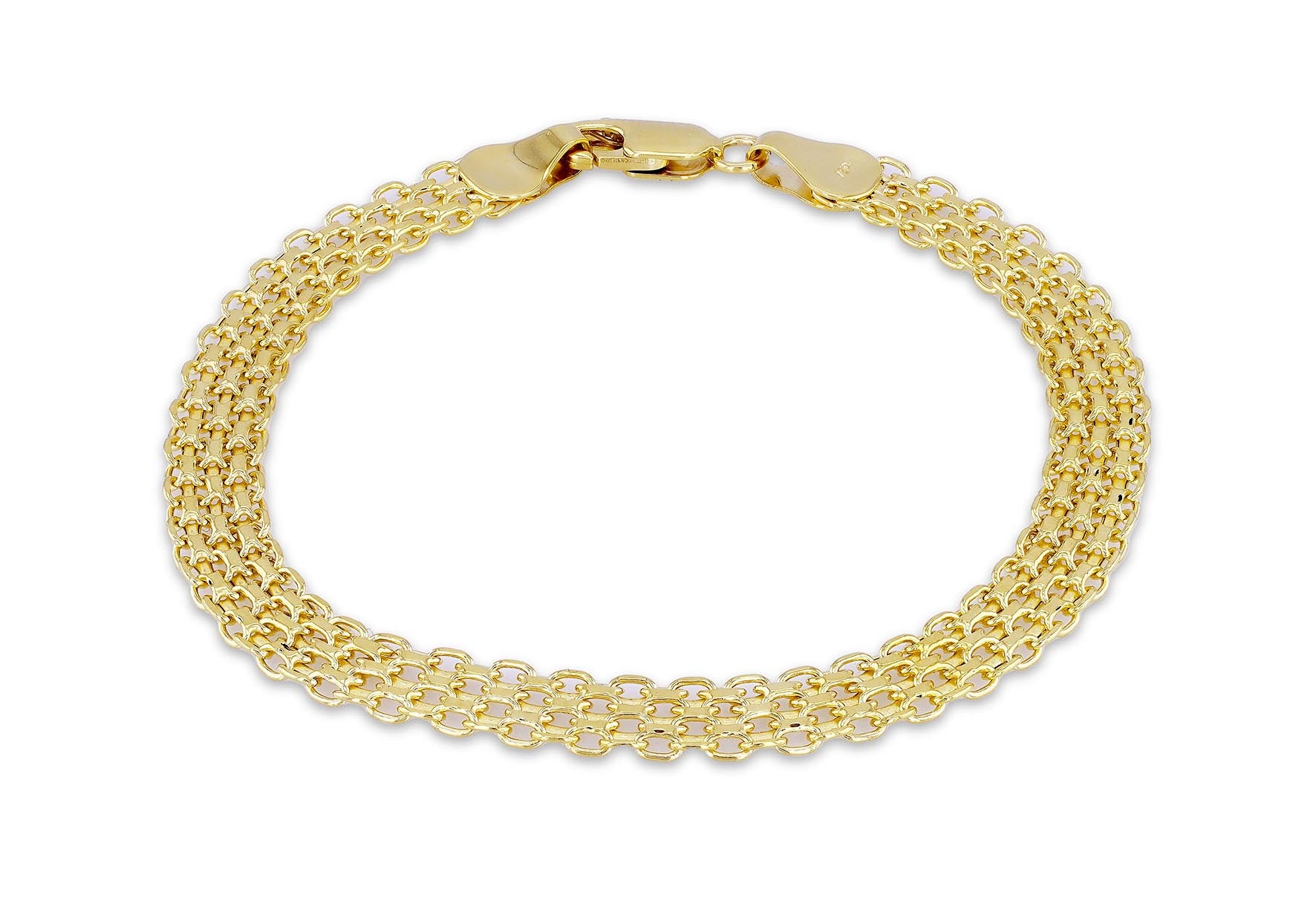 18ct Yellow Gold Graduated Bismark Bracelet