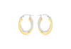 18ct Two-Tone Gold Oval Crossover Creole Earrings