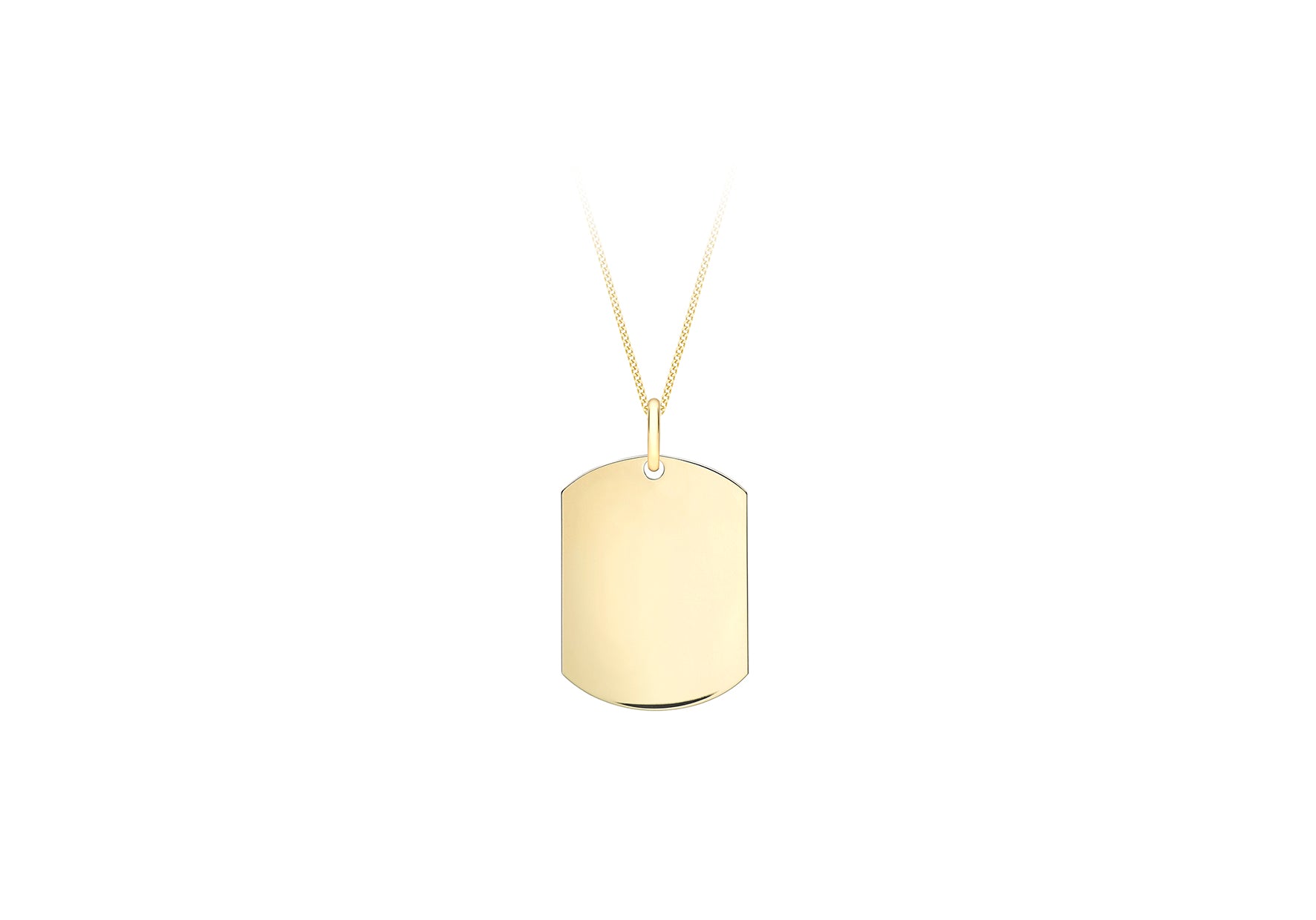 9ct Yellow Gold Single Dog Tag Pendant