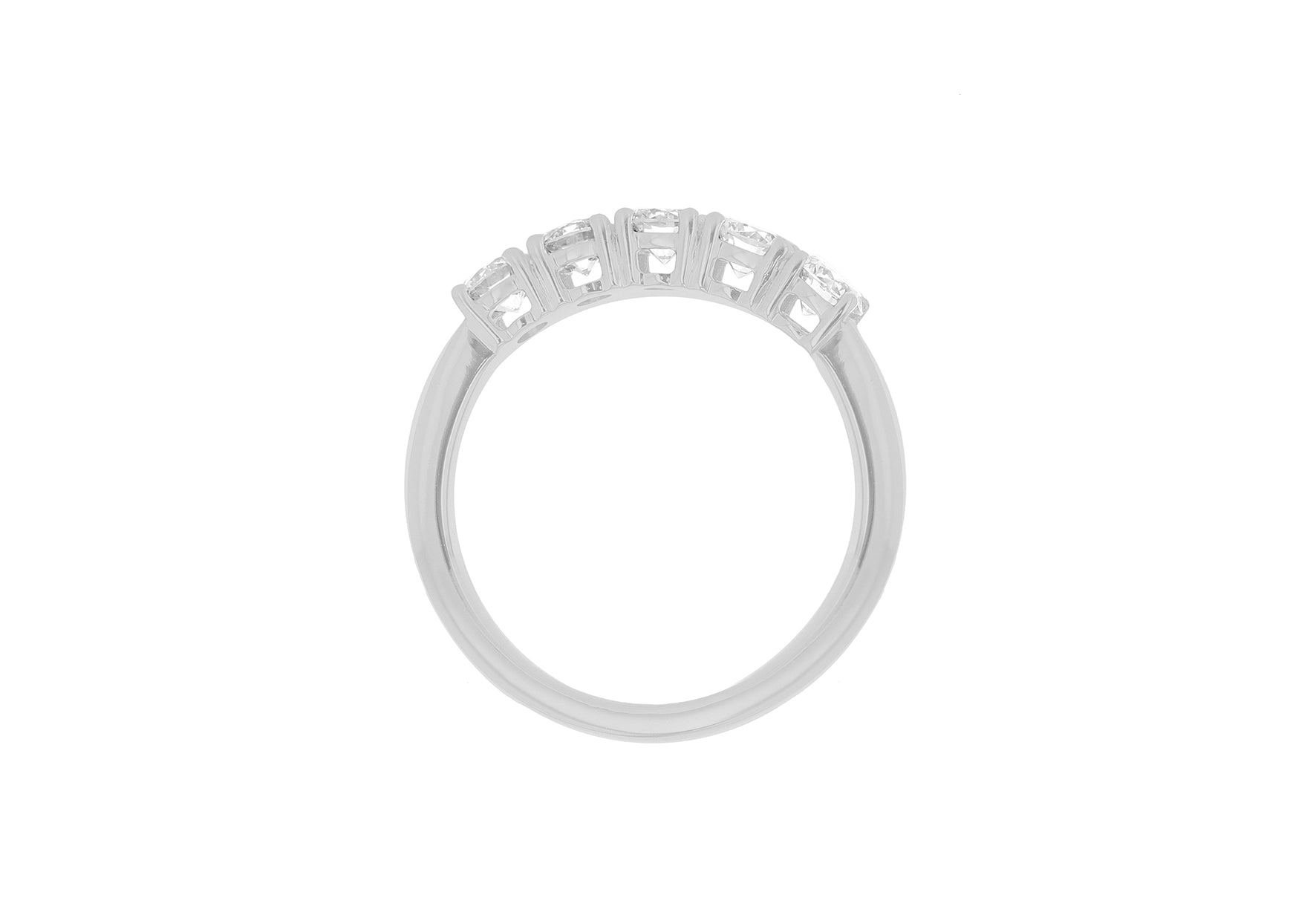 18ct White Gold 1.00ct Diamond Five Stone Half-Eternity Ring