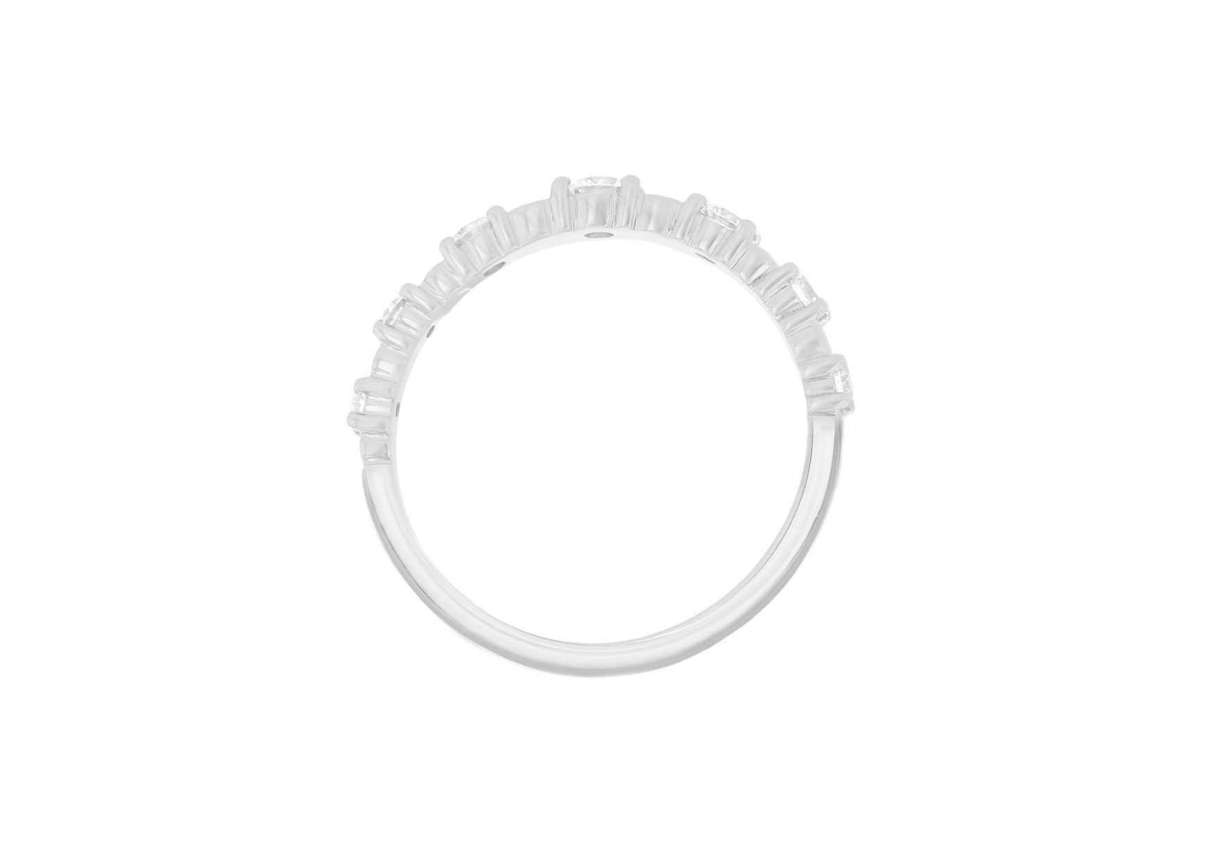 18ct White Gold 0.35ct Diamond Alternating Half-Eternity Ring