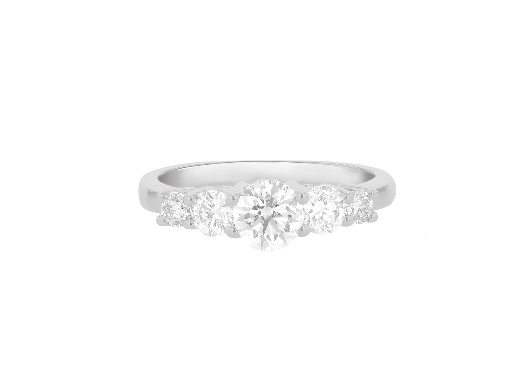 18ct White Gold 0.94ct Diamond Graduated Half-Eternity Ring