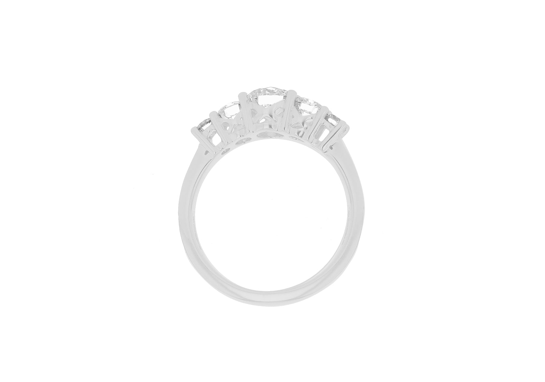 18ct White Gold 0.94ct Diamond Graduated Half-Eternity Ring