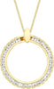 9ct Yellow Gold Diamond Cut Round White Zirconia Pendant