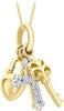9ct Two-Tone Gold Diamond Set Faith, Hope and Charity Pendant