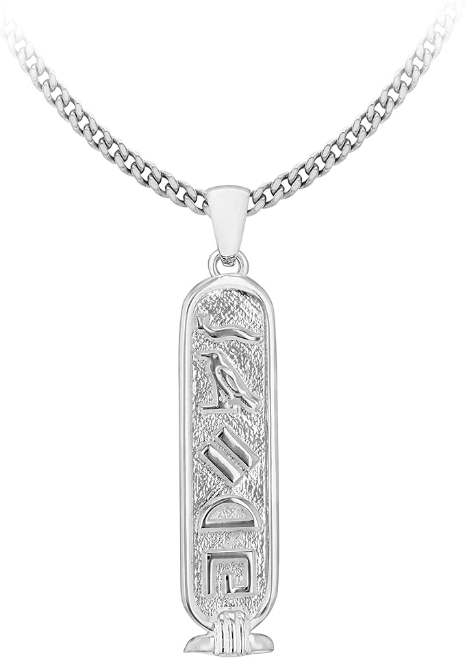 Sterling Silver Hieroglyphic 'Faith' Cartouche Pendant