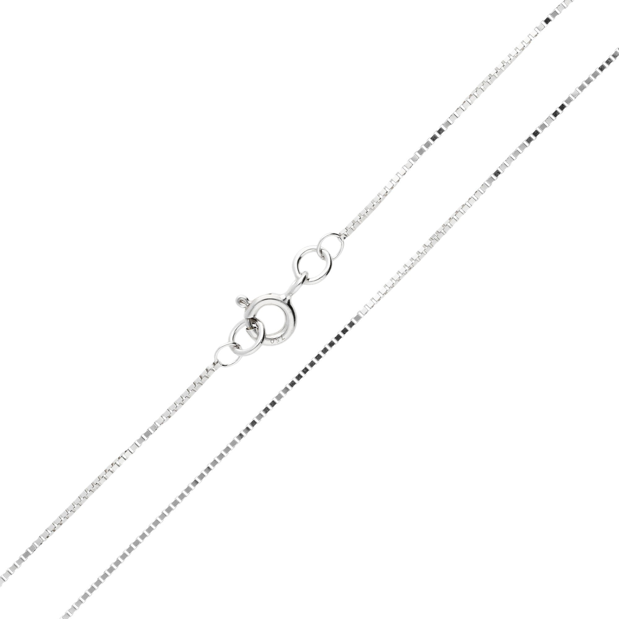 18ct White Gold Venetian Ultra-Slim Box Chain