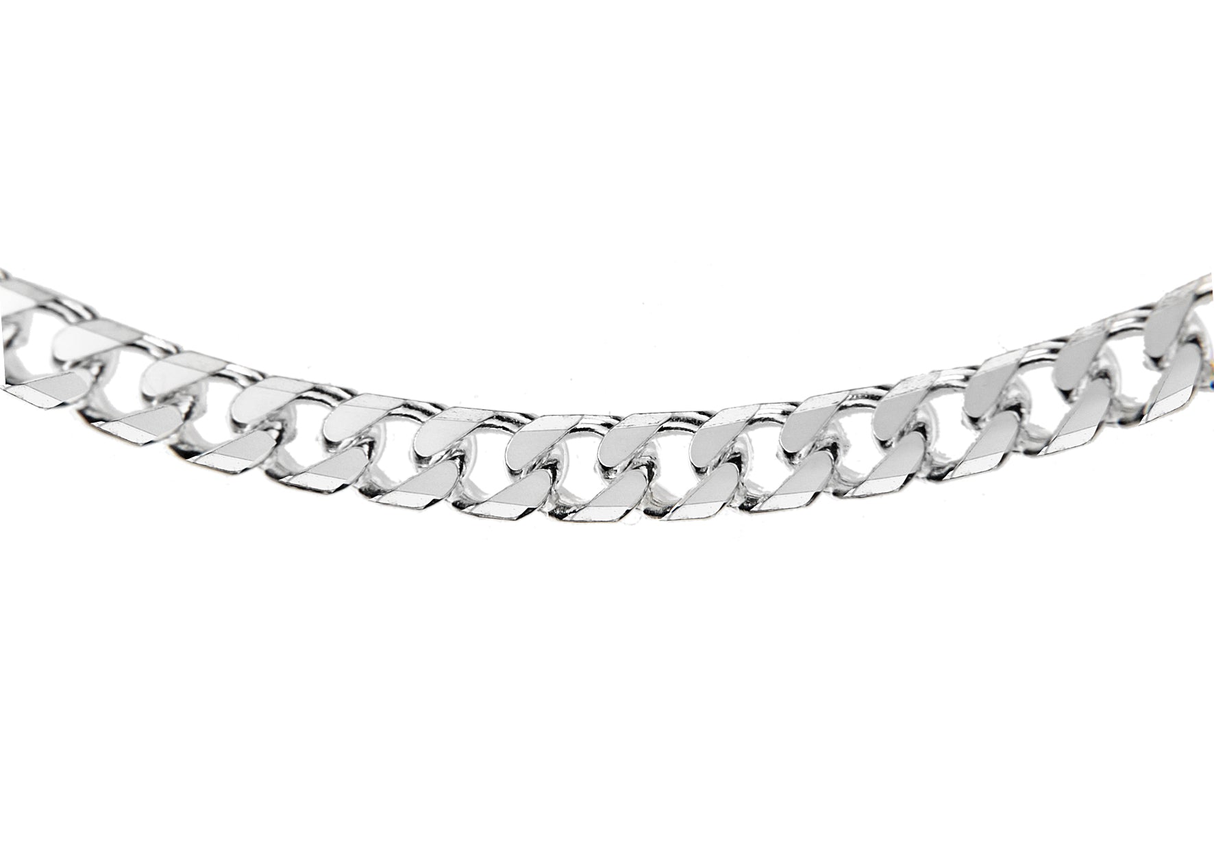 Sterling Silver 130 Diamond Cut Panza Curb Chain