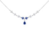 Sterling Silver Rhodium-Plated Cobalt Marquise Garland Zirconia Necklace