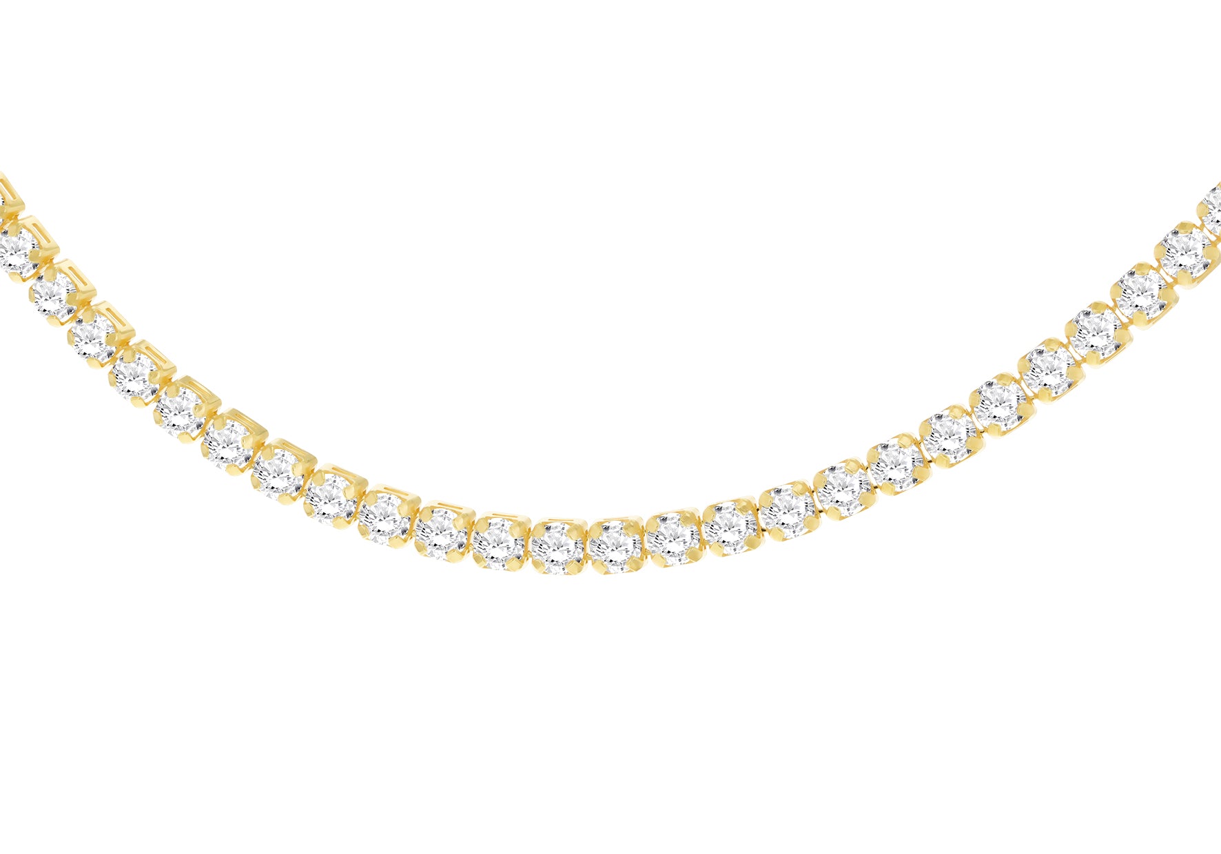 Sterling Silver Rhodium White Zirconia Tennis Necklace