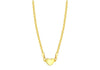 Yellow Gold Plated Sterling Silver Magnetic Heart Popcorn Chain Necklace
