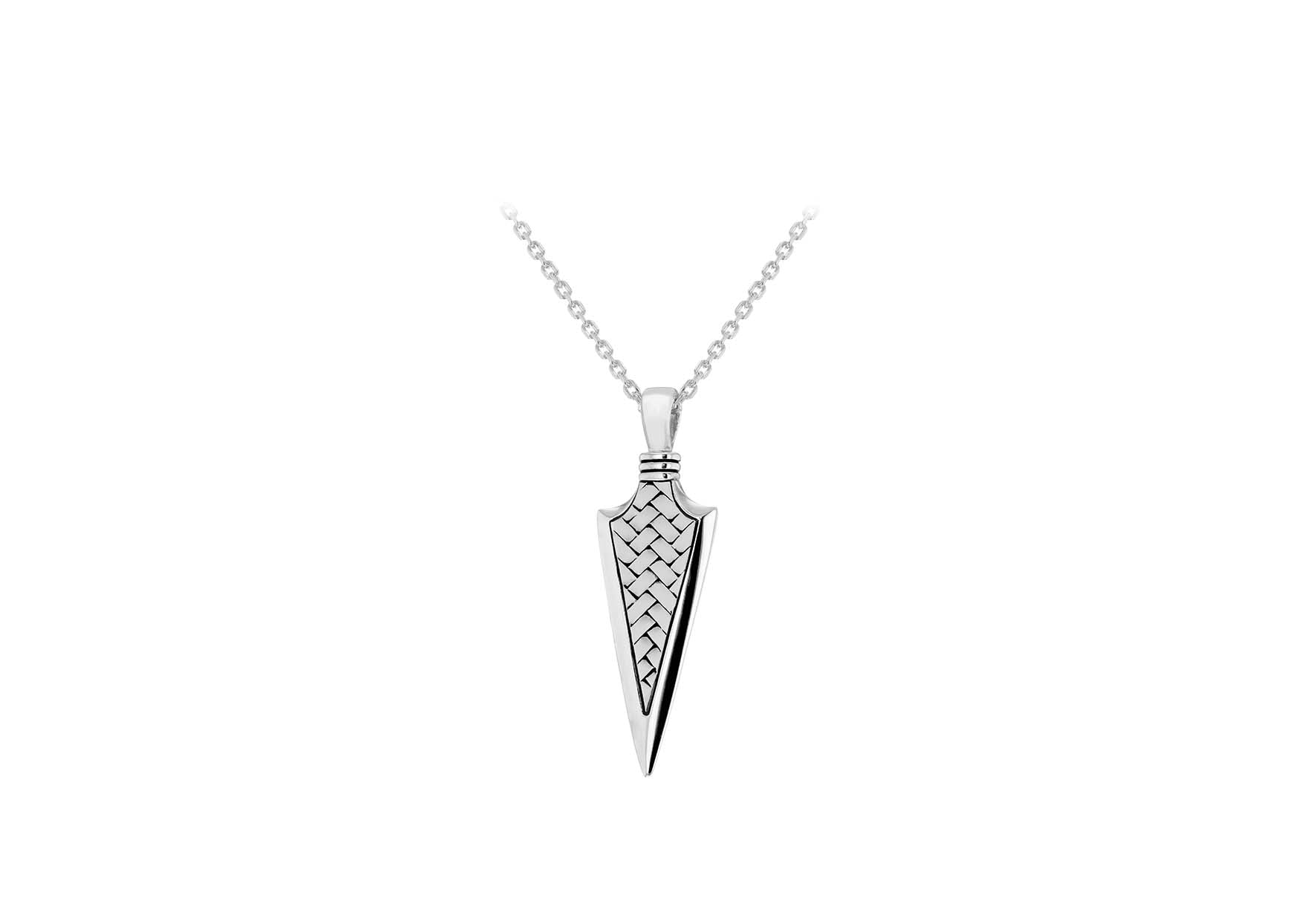 Sterling Silver Braided Arrow Head Necklace