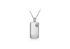 Sterling Silver Skull Satin Plated Edge Dog Tag Necklace
