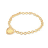 Yellow Gold Plated Sterling Silver Heart Charm Bracelet