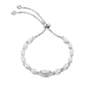 Sterling Silver Marquise Zirconia Adjustable Slider Bracelet