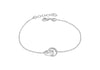 Sterling Silver Rhodium Plated Double Linked Rings Bracelet