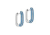 Sterling Silver Sky Blue Zirconia Box Earrings