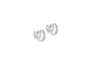 Sterling Silver Rhodium Double Cuff Zirconia Earrings