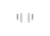 Sterling Silver Rhodium Double Cuff Zirconia Earrings