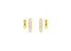 Yellow Gold Plated Sterling Silver Double Cuff Zirconia Earrings